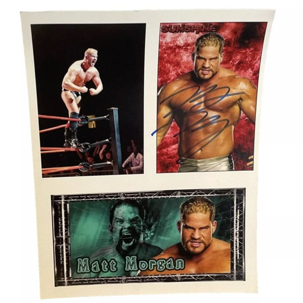 Matt Morgan Signed 8.5" x 11" Autographed TNA Wrestling Photo 3 in 1 Pictures